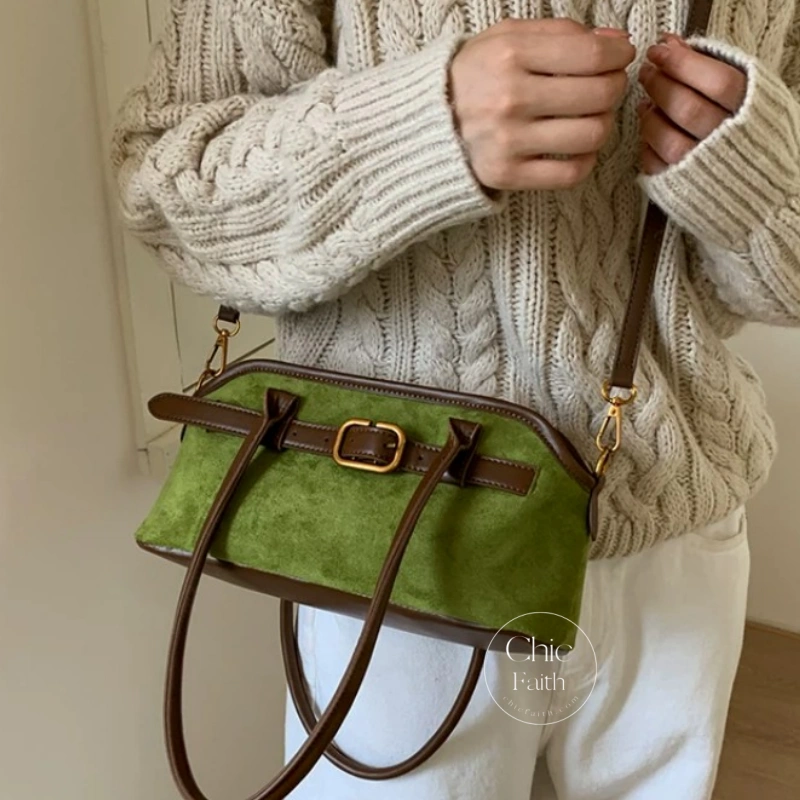Classic Coffee/Brown Suede Women's Underarm Shoulder Bag