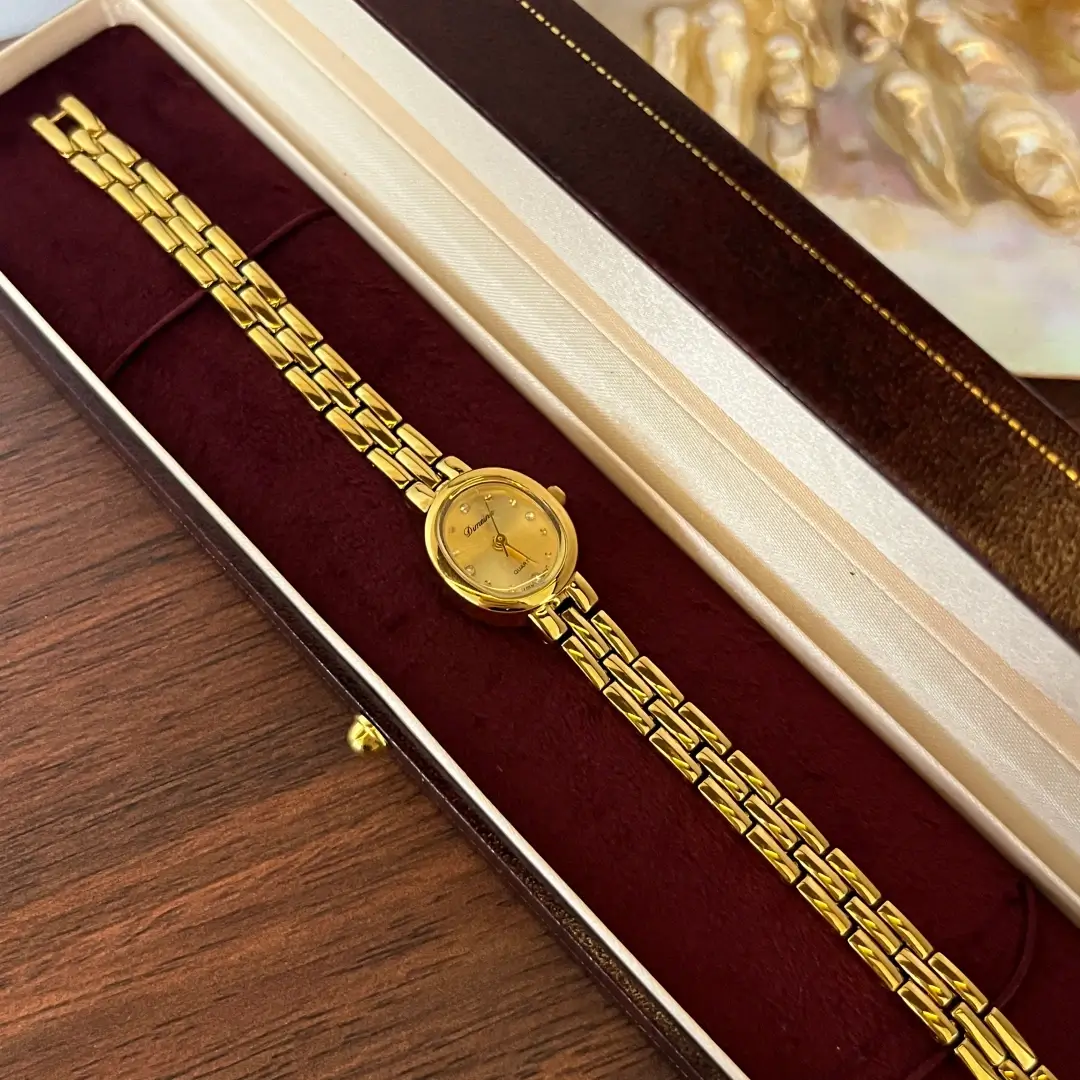 Dainty Gold Watch Small Oval Dial Watch for Women