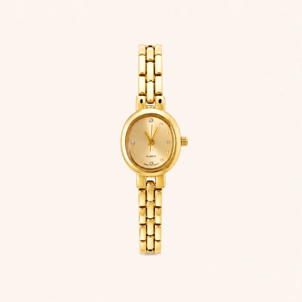Dainty Gold Watch Small Oval Dial Watch for Women