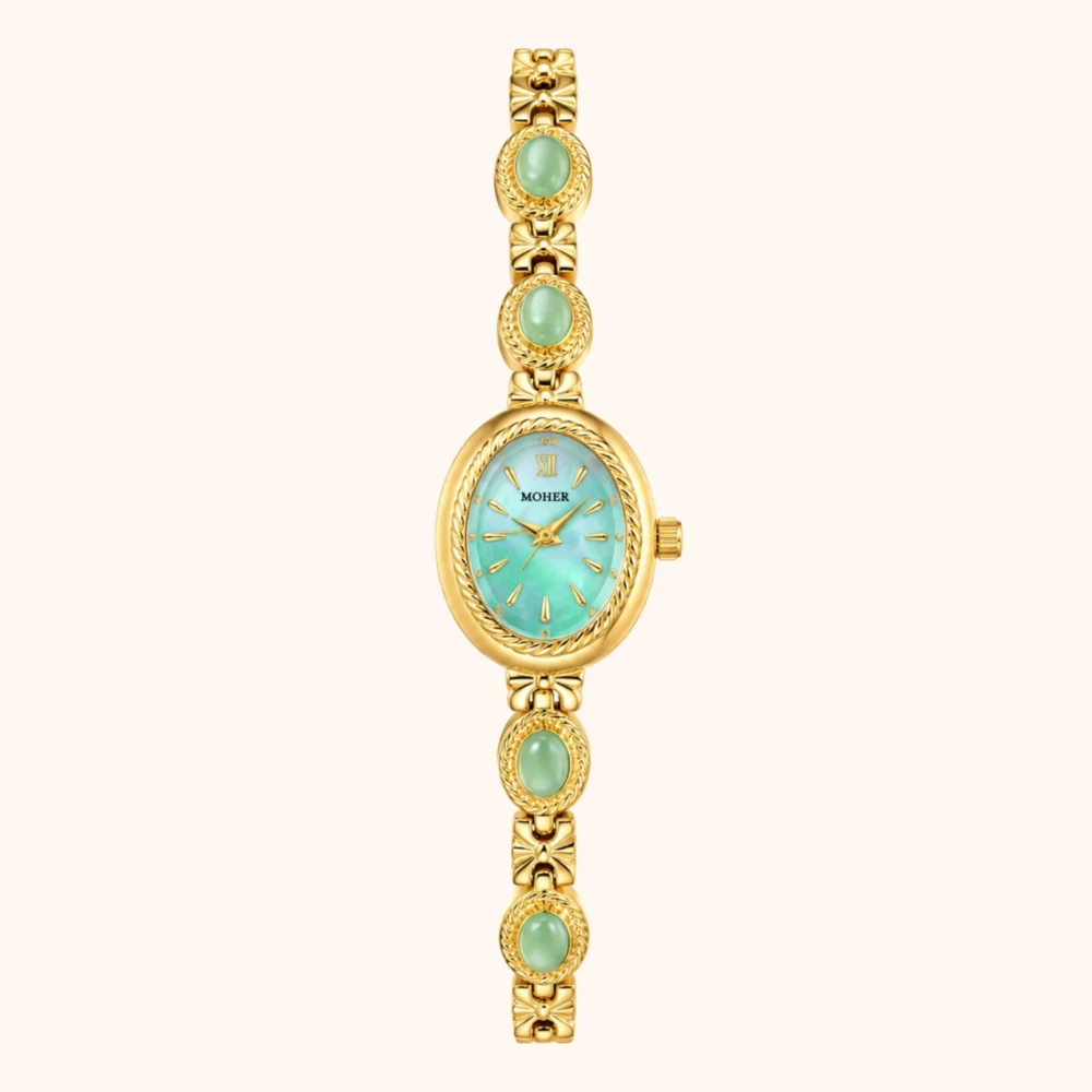 ChicFaith Mint Green Handmade Jade Gemstone Bracelet Watch