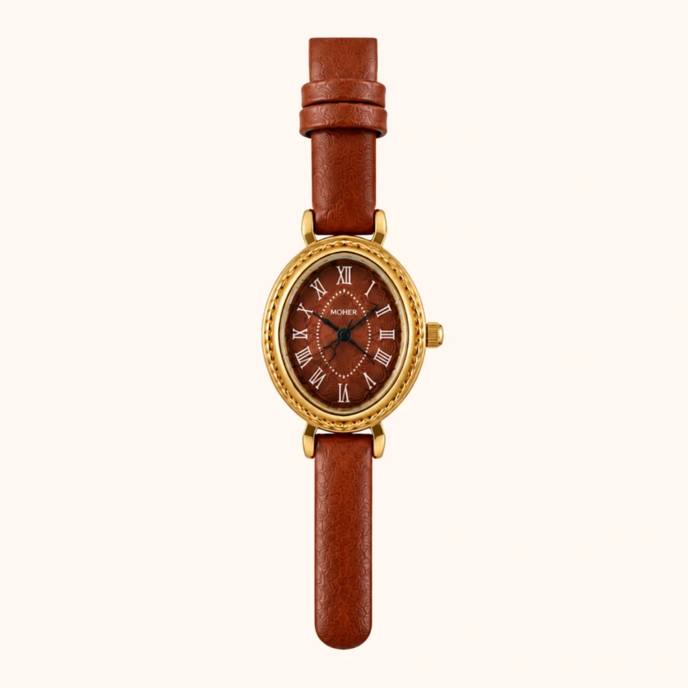 ChicFaith Classic Brown Leather Strap Watch for Women