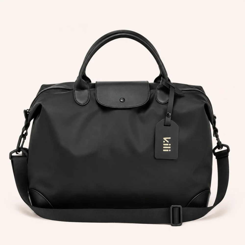 Chic Black/Green/Orange Nylon Large Capacity Women's Travel Bag