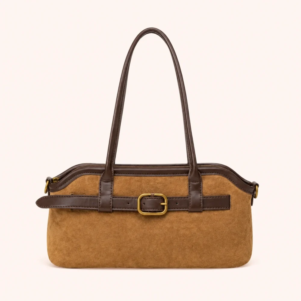 Classic Coffee/Brown Suede Women's Underarm Shoulder Bag